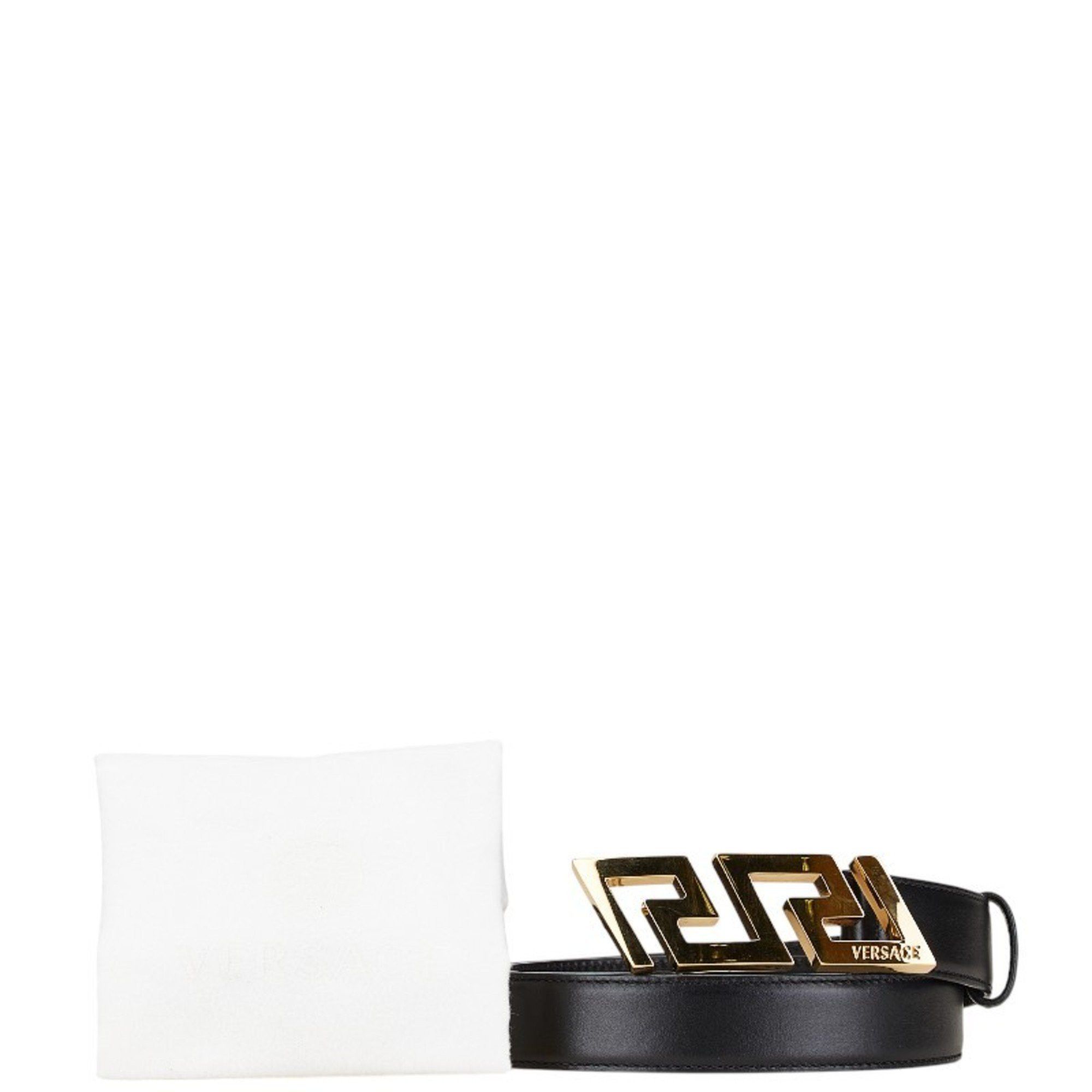 Versace Versace Greca Belt Size: 85/34 Black Gold Leather Plated Men's VERSACE Size ONE SIZE - 7 Thumbnail