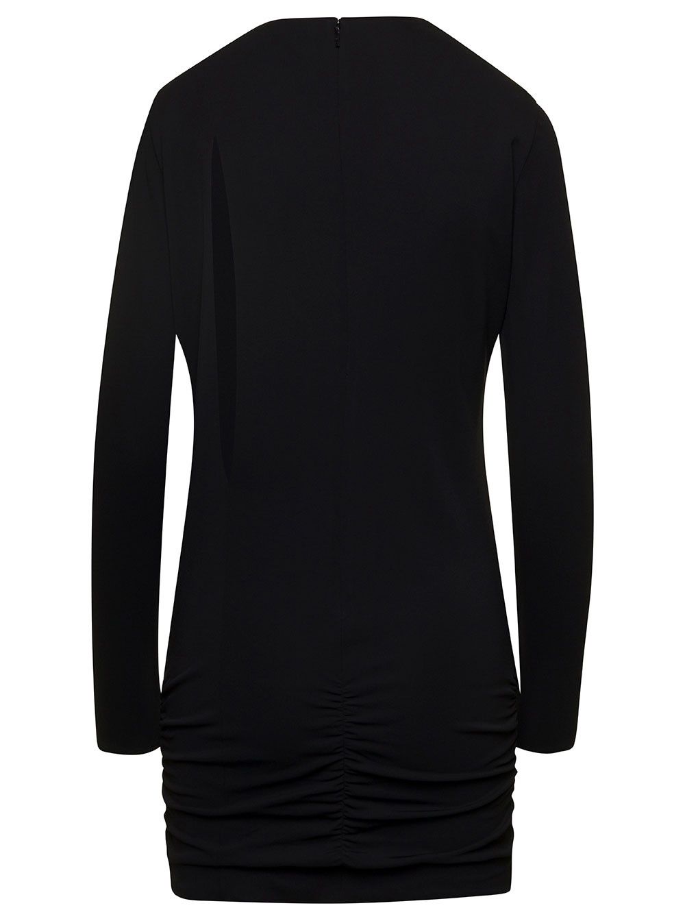 Versace Black Fitted Minidress with Cut-Out Detail in Viscose Woman Size M / US 6-8 / IT 42-44 - 2 Thumbnail