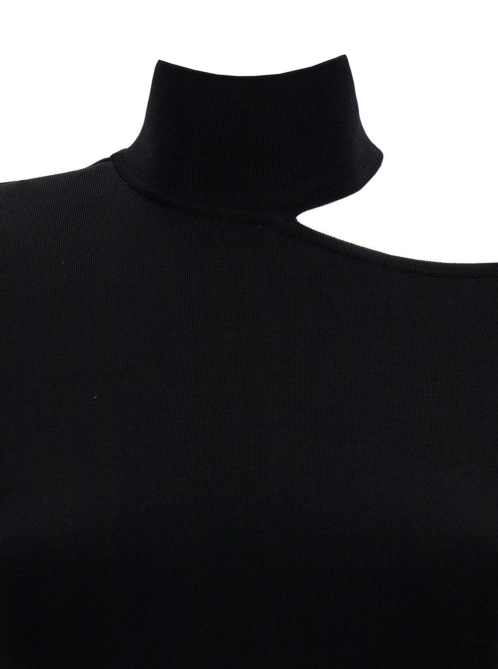 Salvatore Ferragamo Midi Black Dress with Cut-Out and Long Sleeve in Viscose Blend Woman Size S / US 4 / IT 40 - 3 Thumbnail