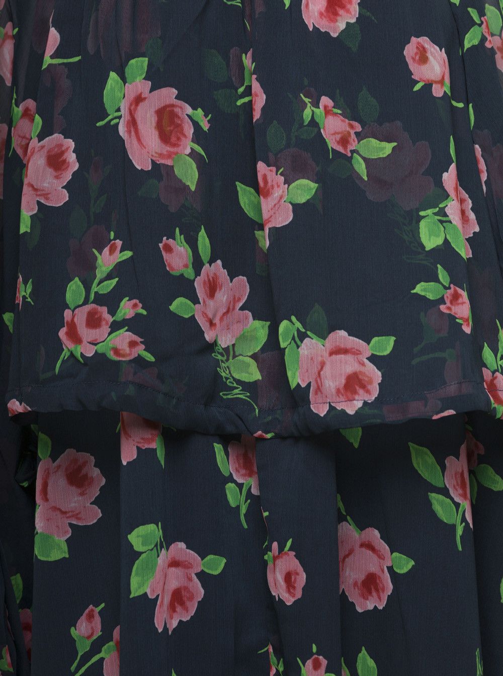 ROTATE Maxi Multicolor Dress with All-Over Roses Print in Chiffon Woman Size XS / US 0-2 / IT 36-38 - 3 Thumbnail