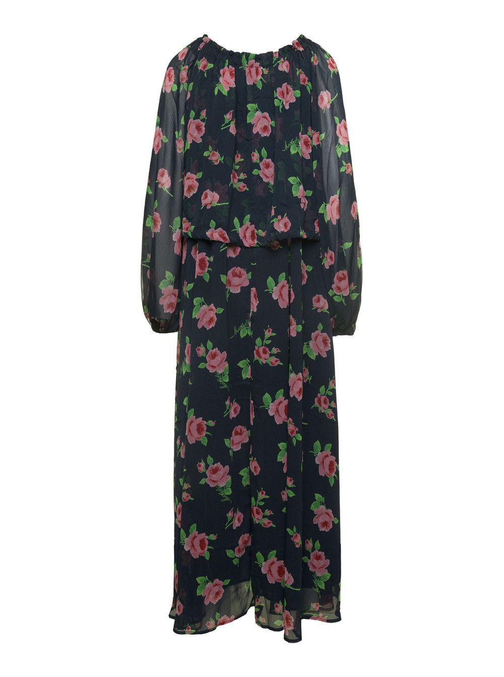 ROTATE Maxi Multicolor Dress with All-Over Roses Print in Chiffon Woman Size XS / US 0-2 / IT 36-38 - 2 Thumbnail