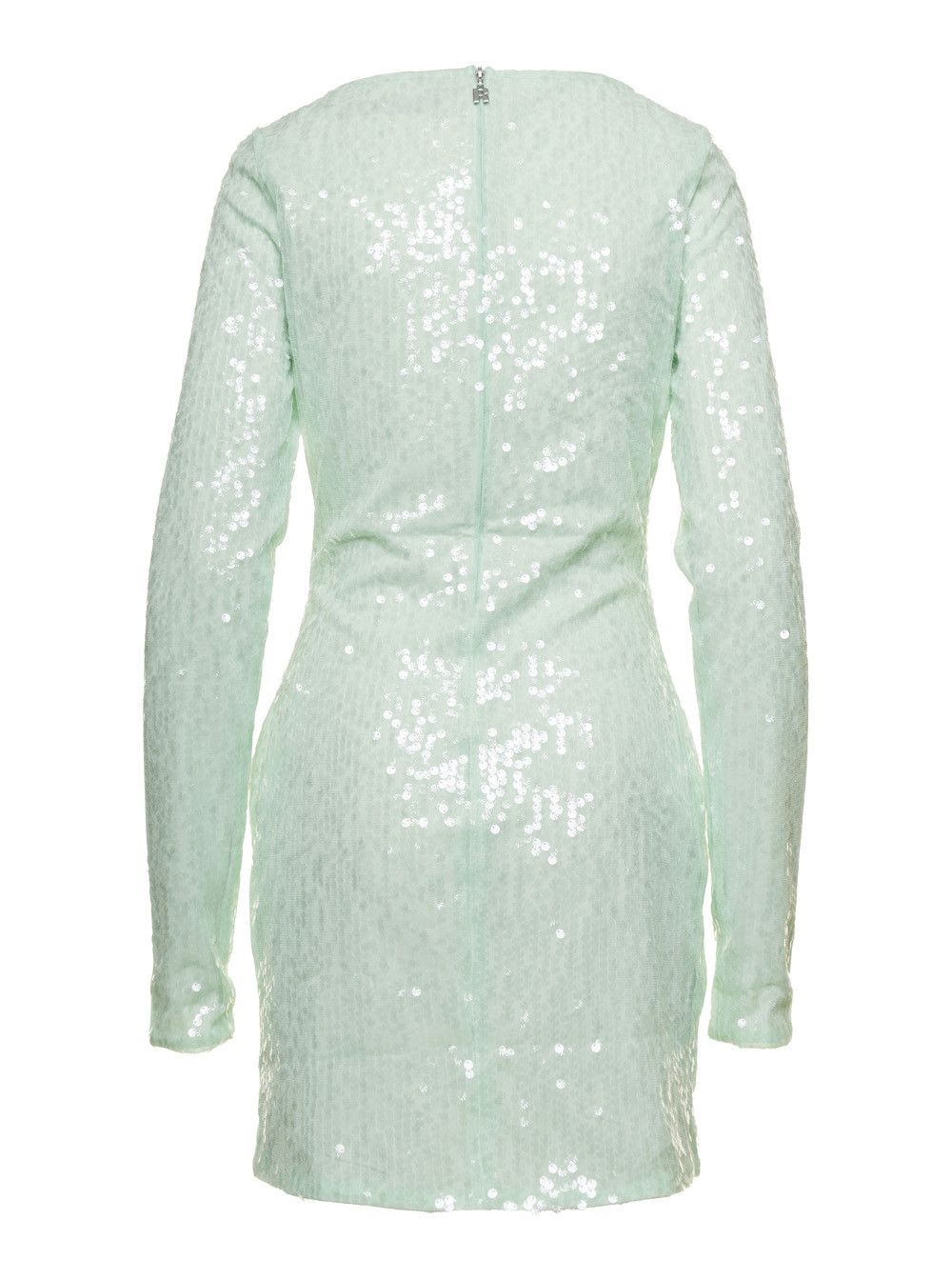 ROTATE Mini Green Dress with All-Over Sequins in Recycled Fabric Woman Size XS / US 0-2 / IT 36-38 - 2 Thumbnail