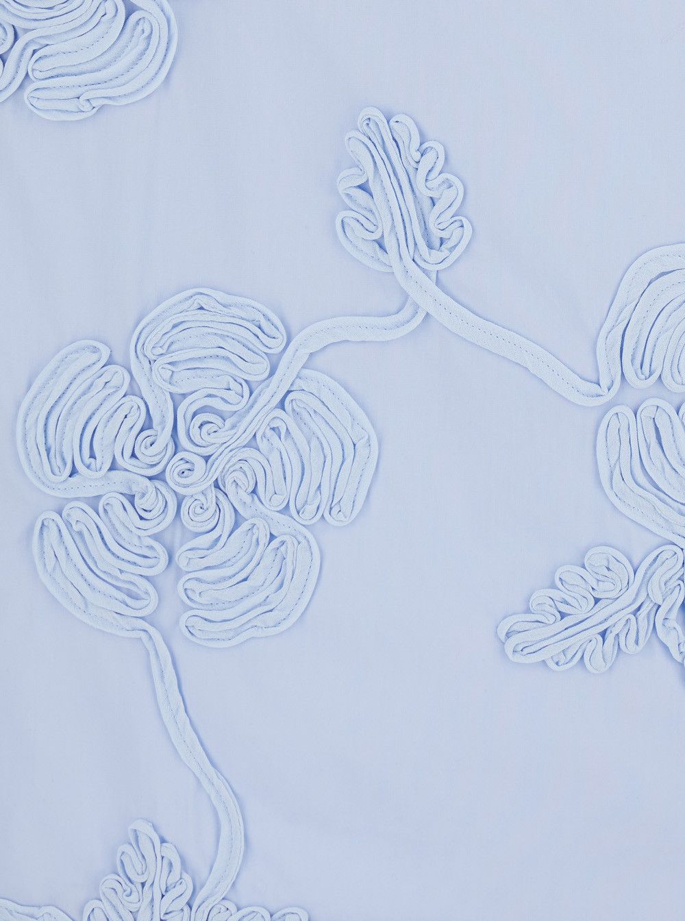 ROTATE Light Blue Mini Skirt with Low Waist and All-Over Floral Motif in Cotton Woman Size 28" / US 6 / IT 42 - 3 Thumbnail