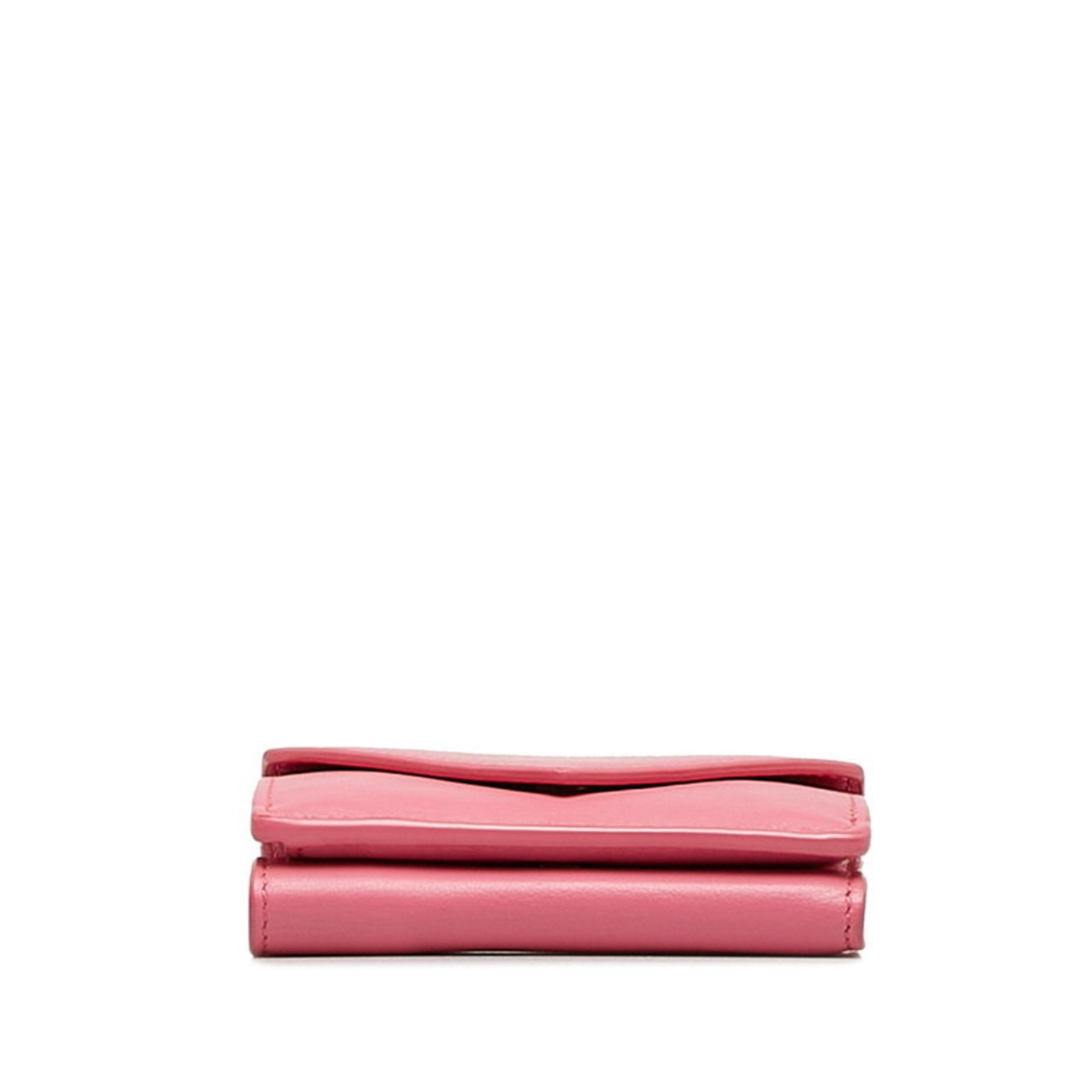 Balenciaga Balenciaga Mini Paper Wallet Bi-fold 391446 Pink Leather Women's BALENCIAGA Size ONE SIZE - 4 Thumbnail