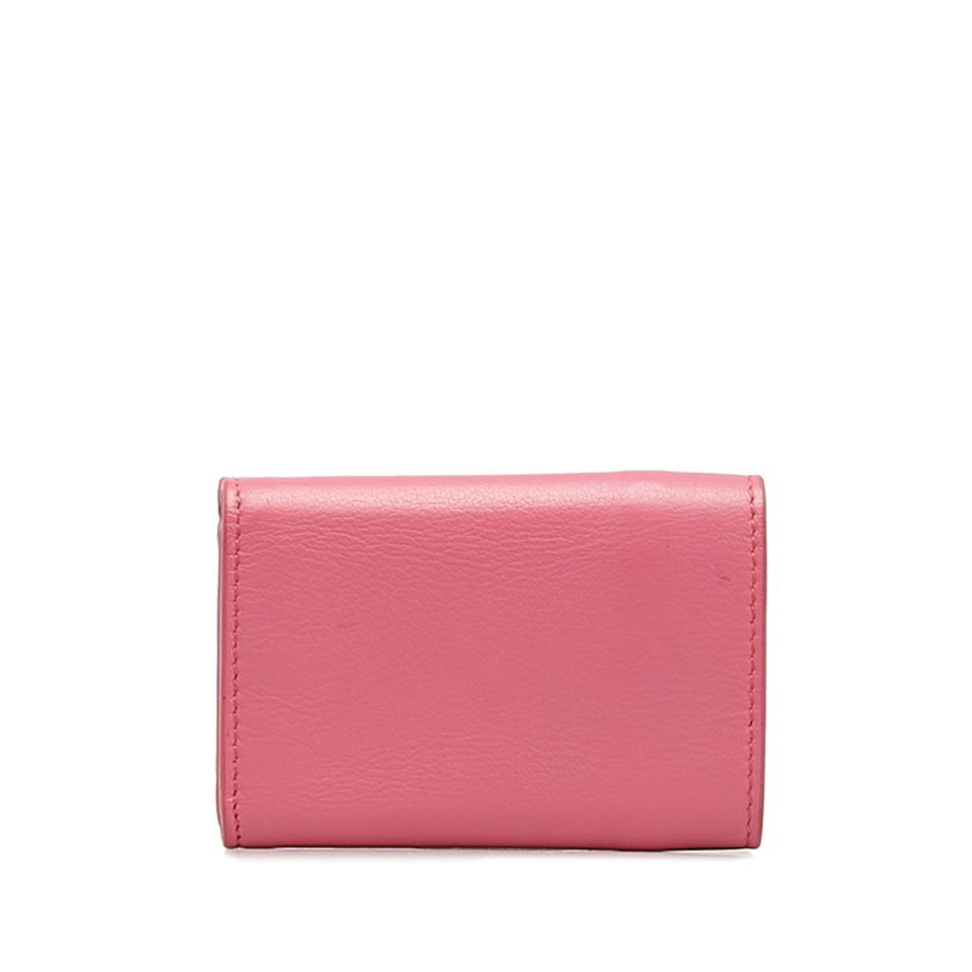 Balenciaga Balenciaga Mini Paper Wallet Bi-fold 391446 Pink Leather Women's BALENCIAGA Size ONE SIZE - 3 Thumbnail