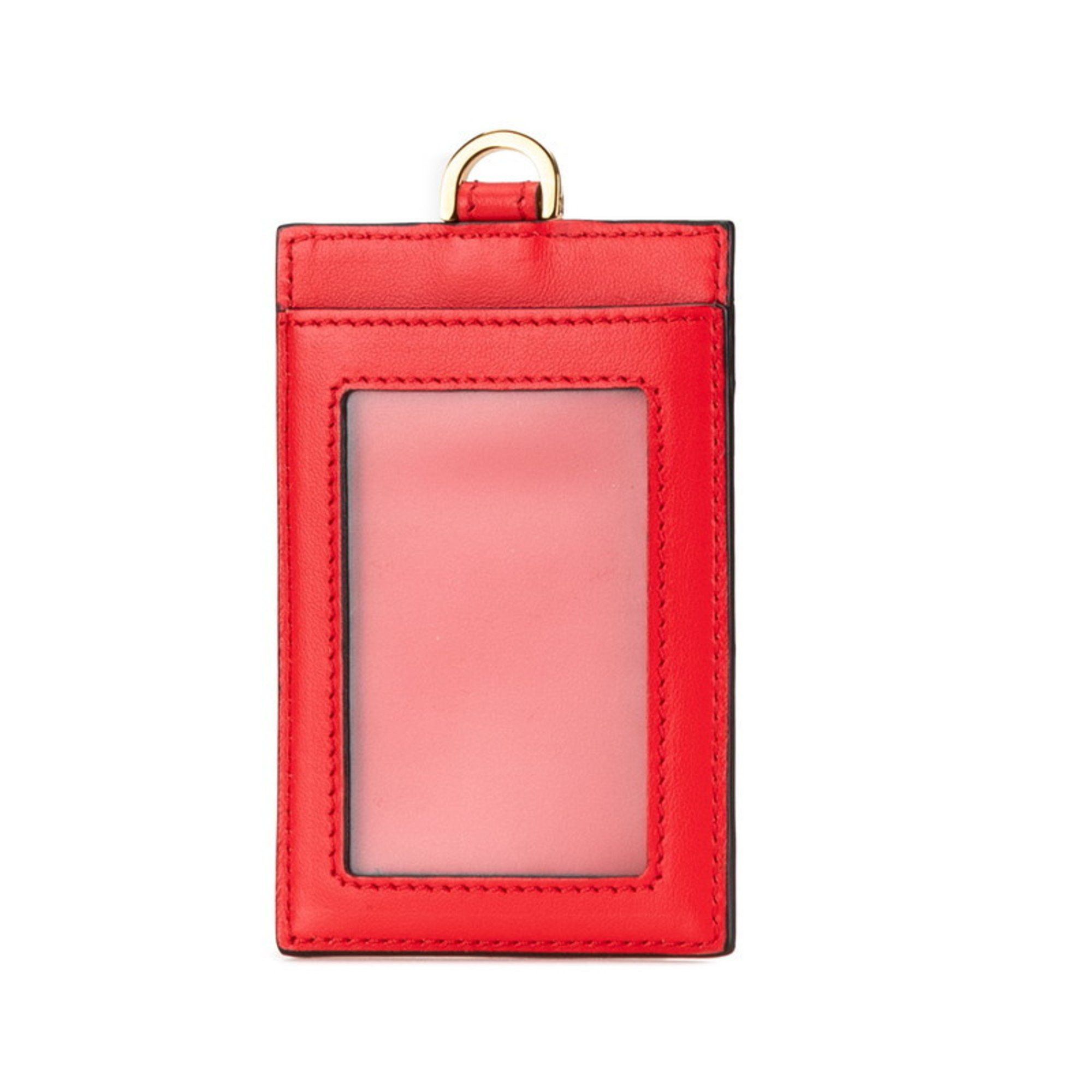 Versace Versace Virtus V Card Case Red Leather Women's VERSACE Size ONE SIZE - 3 Thumbnail