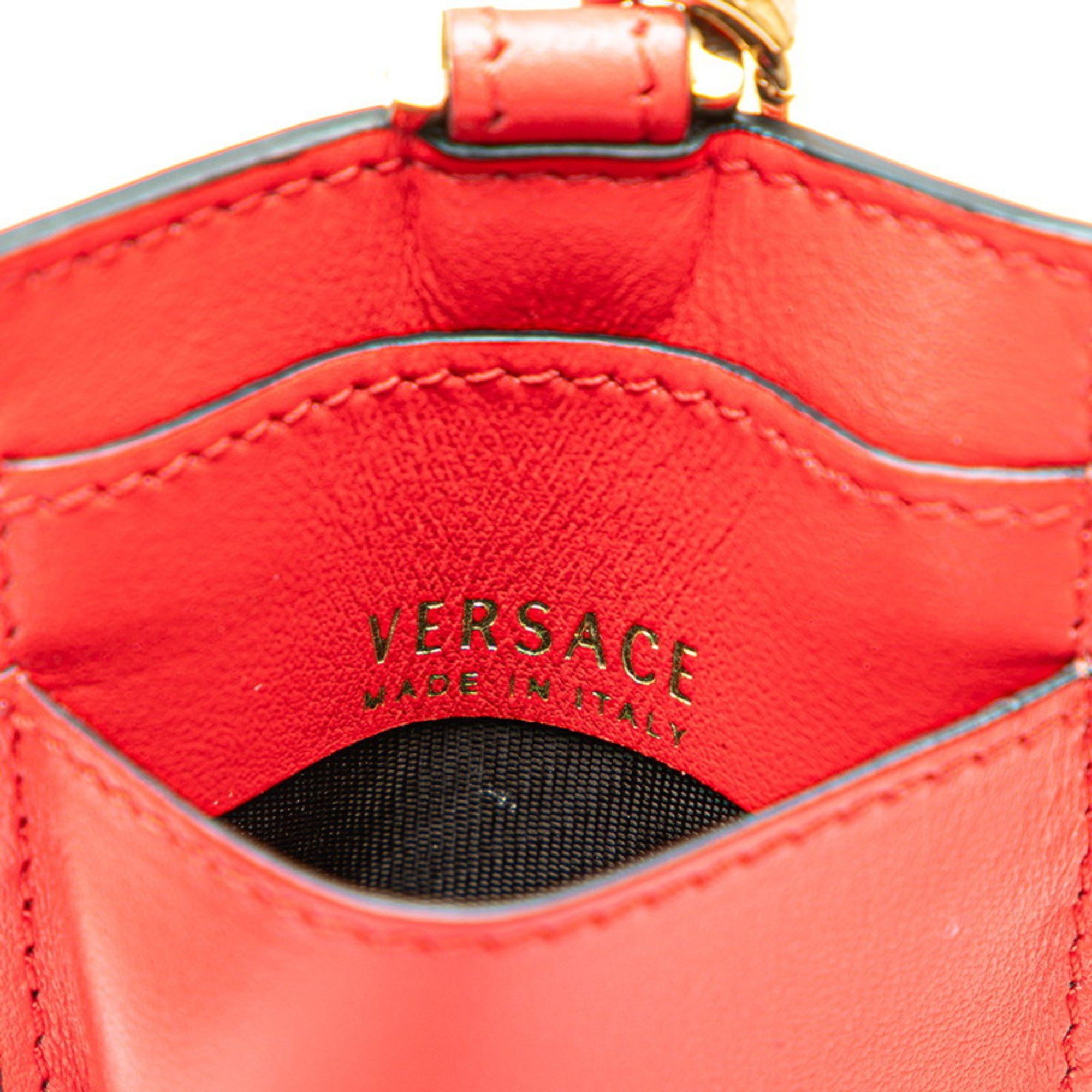 Versace Versace Virtus V Card Case Red Leather Women's VERSACE Size ONE SIZE - 6 Thumbnail