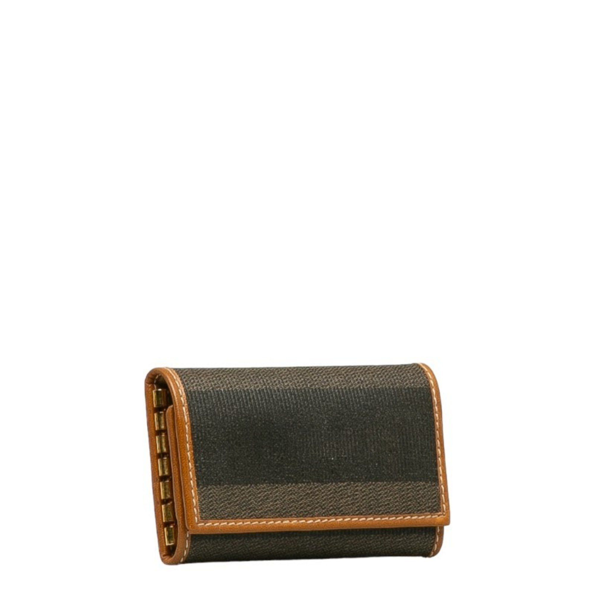 Fendi FENDI PECAN 6-ring key case holder 10163 black brown PVC leather women's Size ONE SIZE - 2 Thumbnail