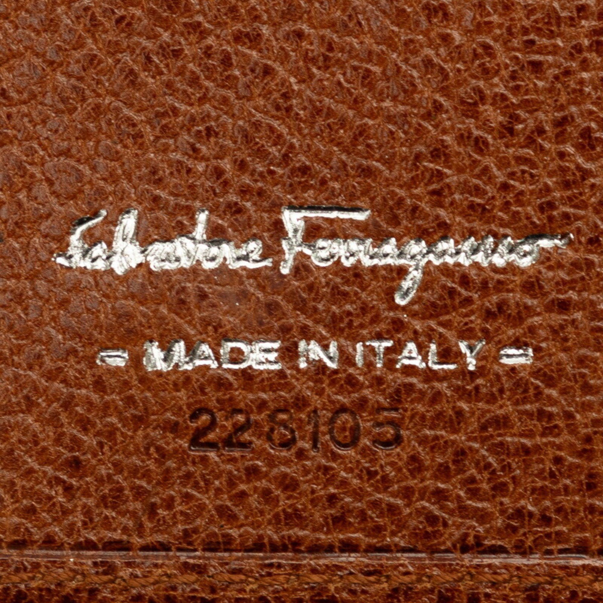 Salvatore Ferragamo Salvatore Ferragamo F metal fittings key case 6-fold billfold 228105 brown leather women's Size ONE SIZE - 7 Thumbnail