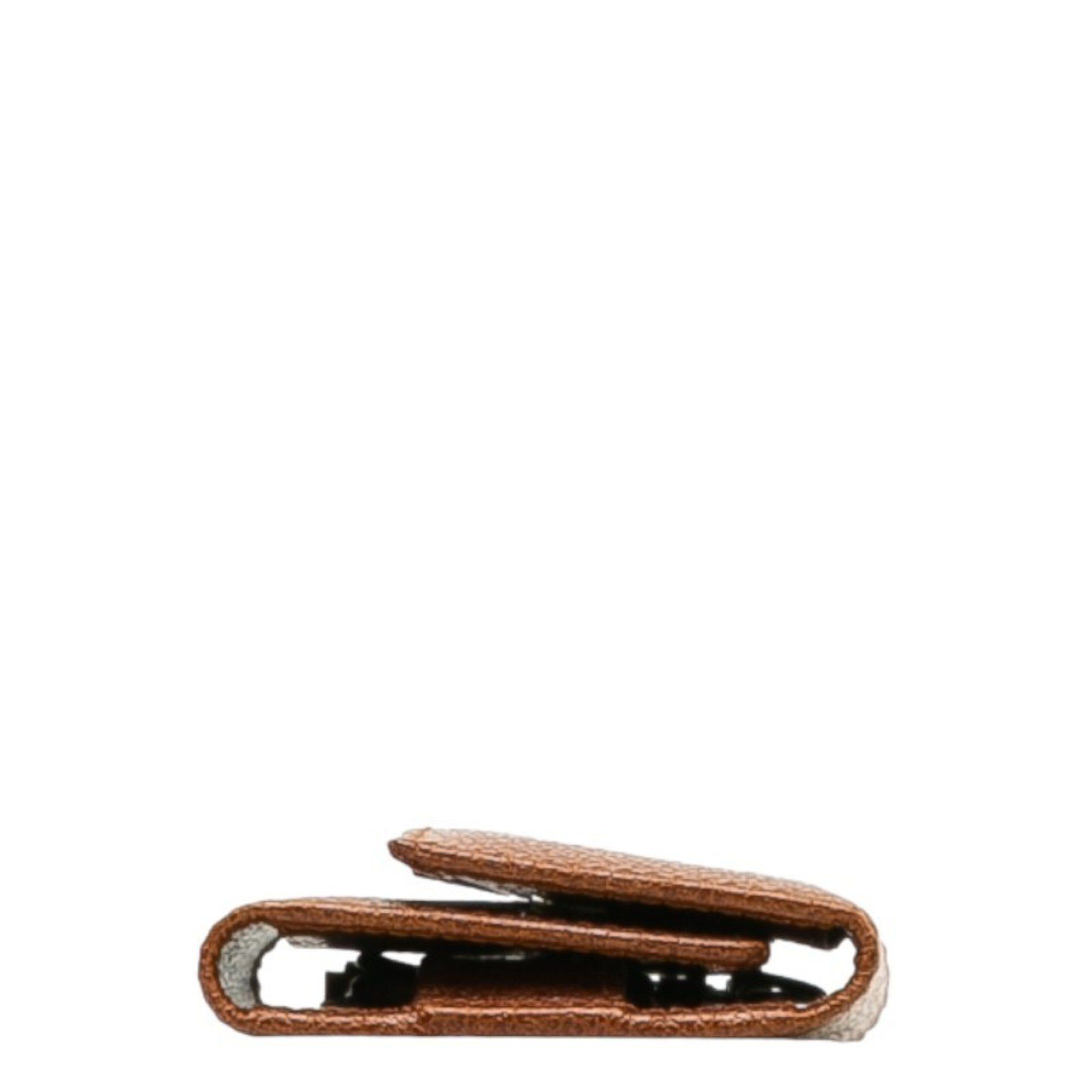 Salvatore Ferragamo Salvatore Ferragamo F metal fittings key case 6-fold billfold 228105 brown leather women's Size ONE SIZE - 4 Thumbnail