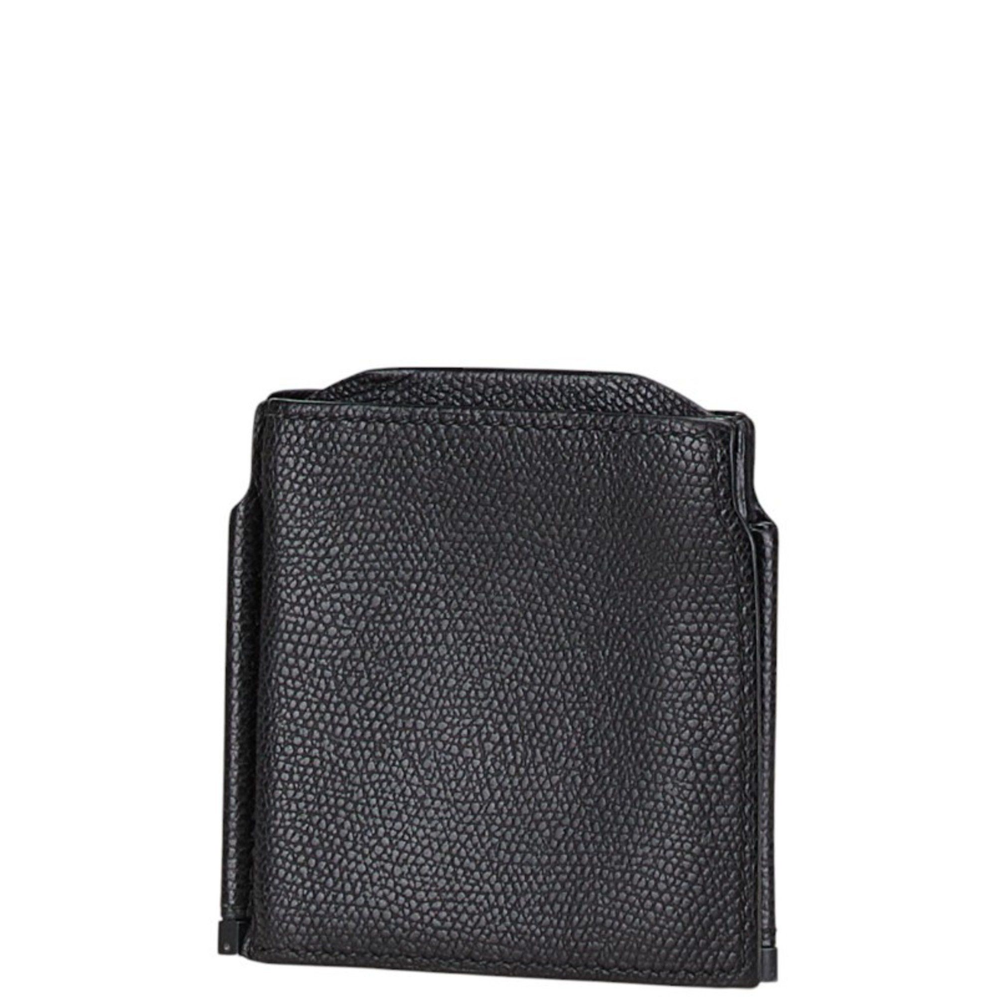 Valextra Valextra Money Clip Coin Case Black Leather Men's Size ONE SIZE - 2 Thumbnail