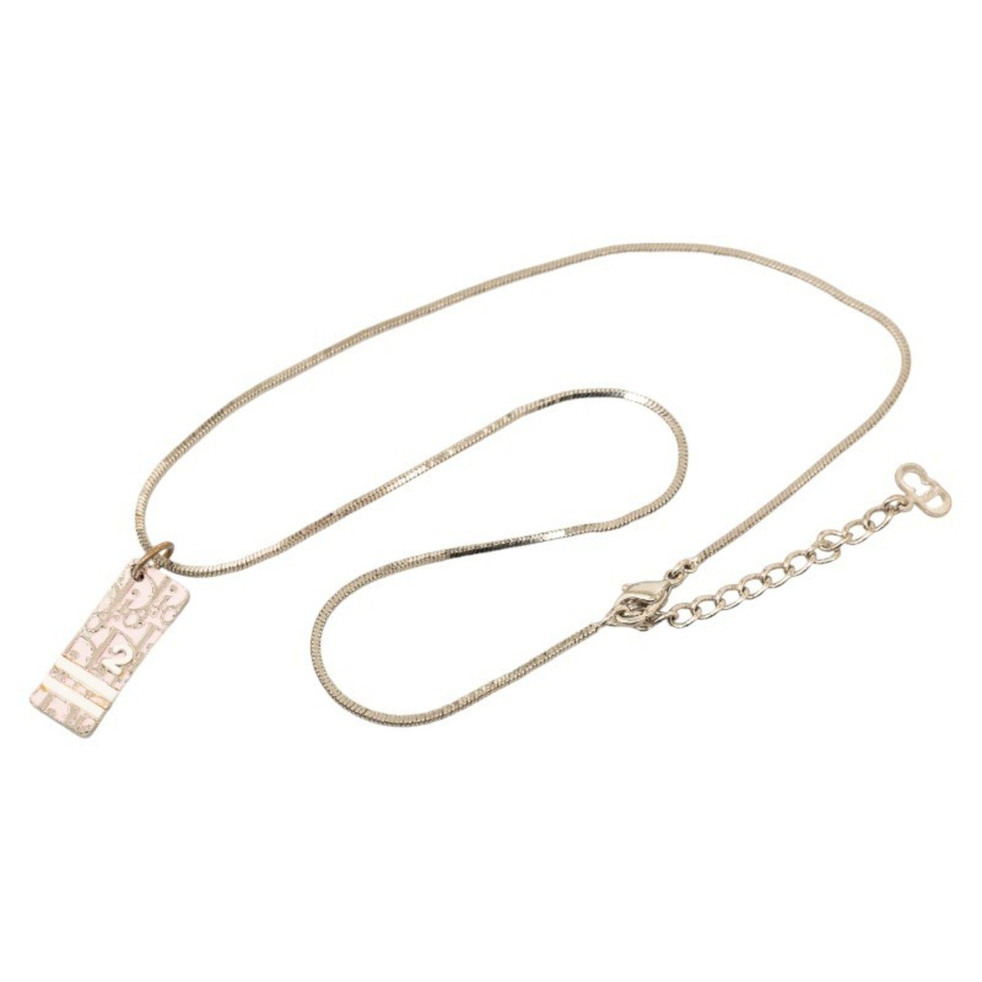 Dior Christian Dior Dior Trotter Necklace Silver Pink Metal Women's Size ONE SIZE - 3 Thumbnail