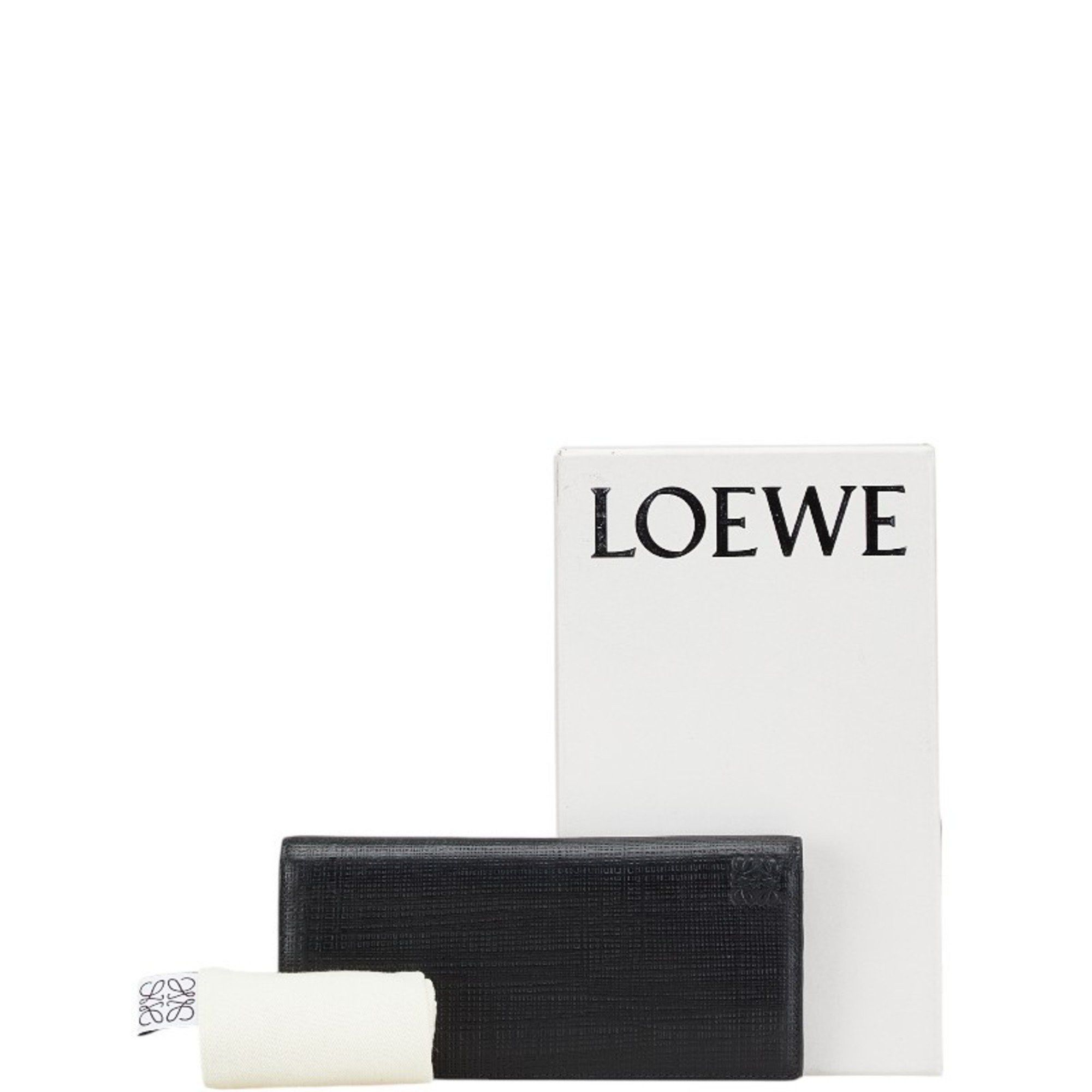 Loewe LOEWE Anagram Linen Bi-fold Wallet Black Leather Men's Size ONE SIZE - 11 Thumbnail