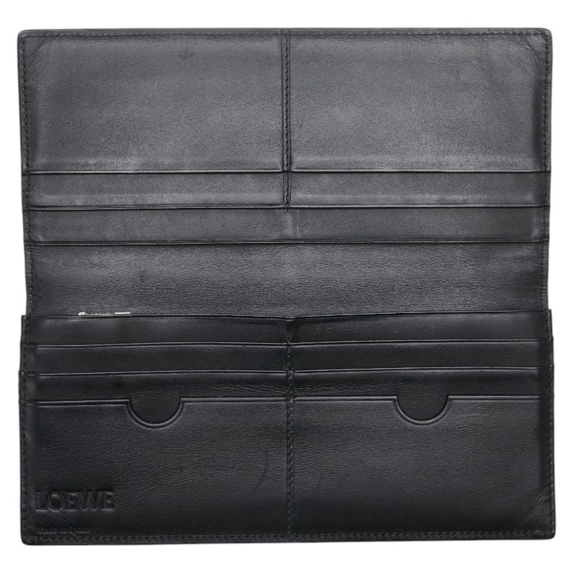 Loewe LOEWE Anagram Linen Bi-fold Wallet Black Leather Men's Size ONE SIZE - 6 Thumbnail