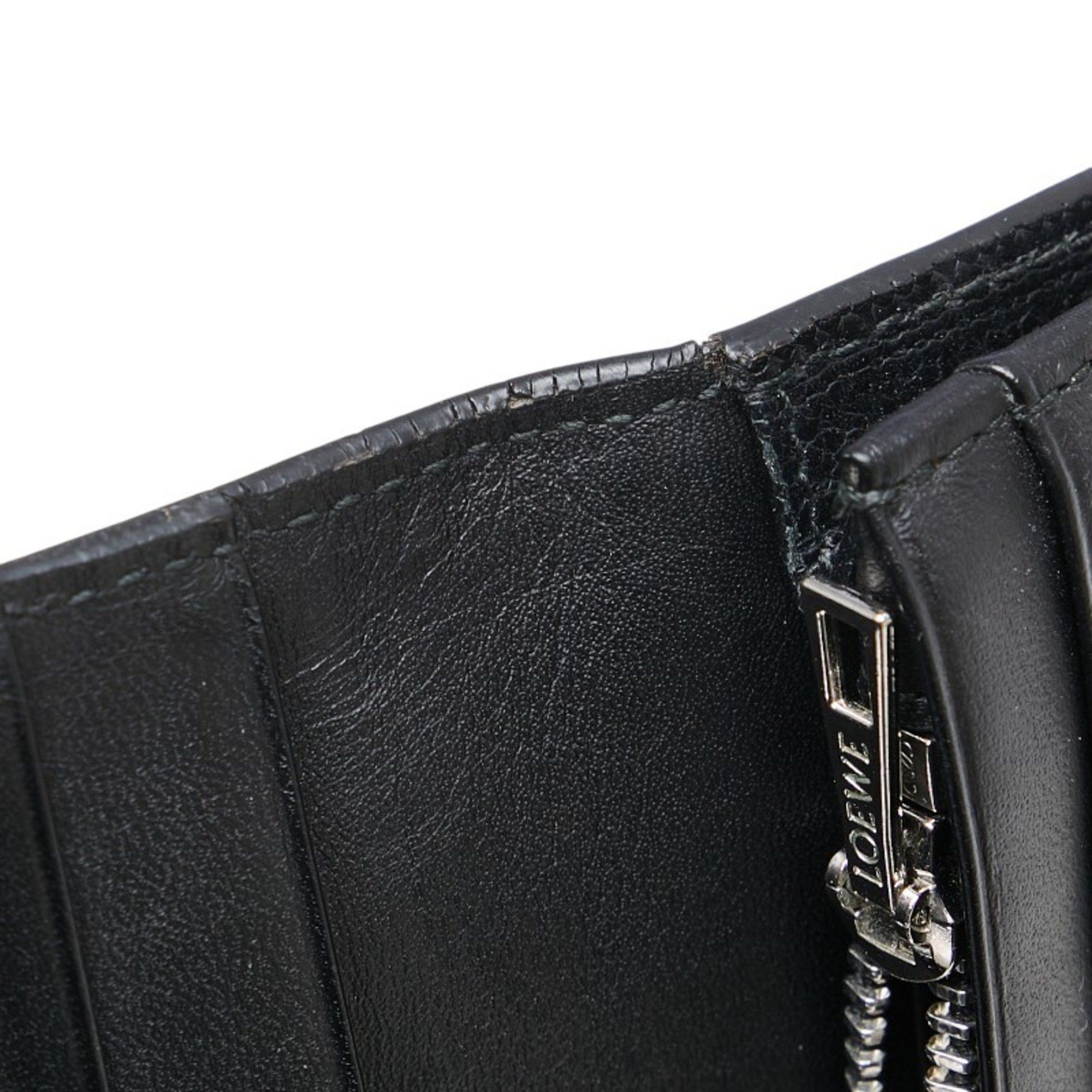 Loewe LOEWE Anagram Linen Bi-fold Wallet Black Leather Men's Size ONE SIZE - 5 Thumbnail