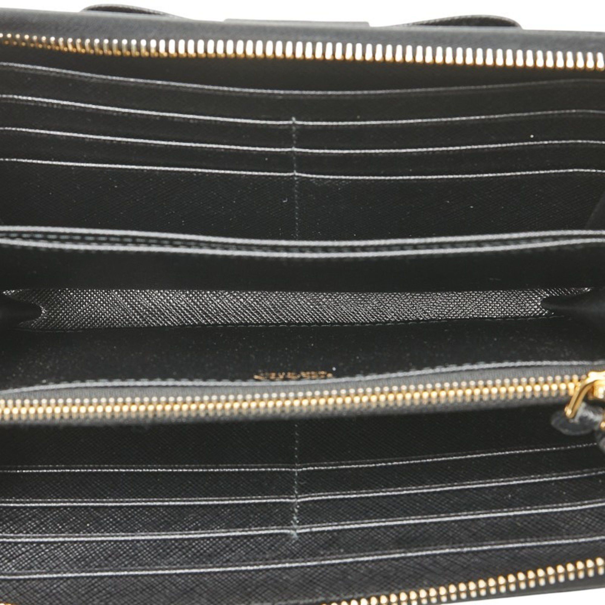 Prada Prada Ribbon Round Long Wallet 1ML506 Black Saffiano Women's PRADA Size ONE SIZE - 4 Thumbnail