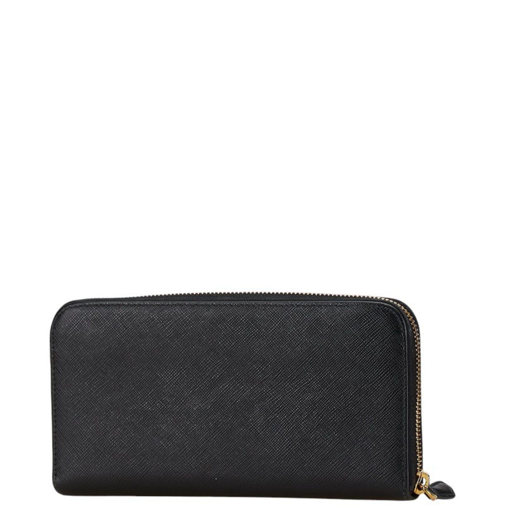 Prada Prada Ribbon Round Long Wallet 1ML506 Black Saffiano Women's PRADA Size ONE SIZE - 2 Thumbnail