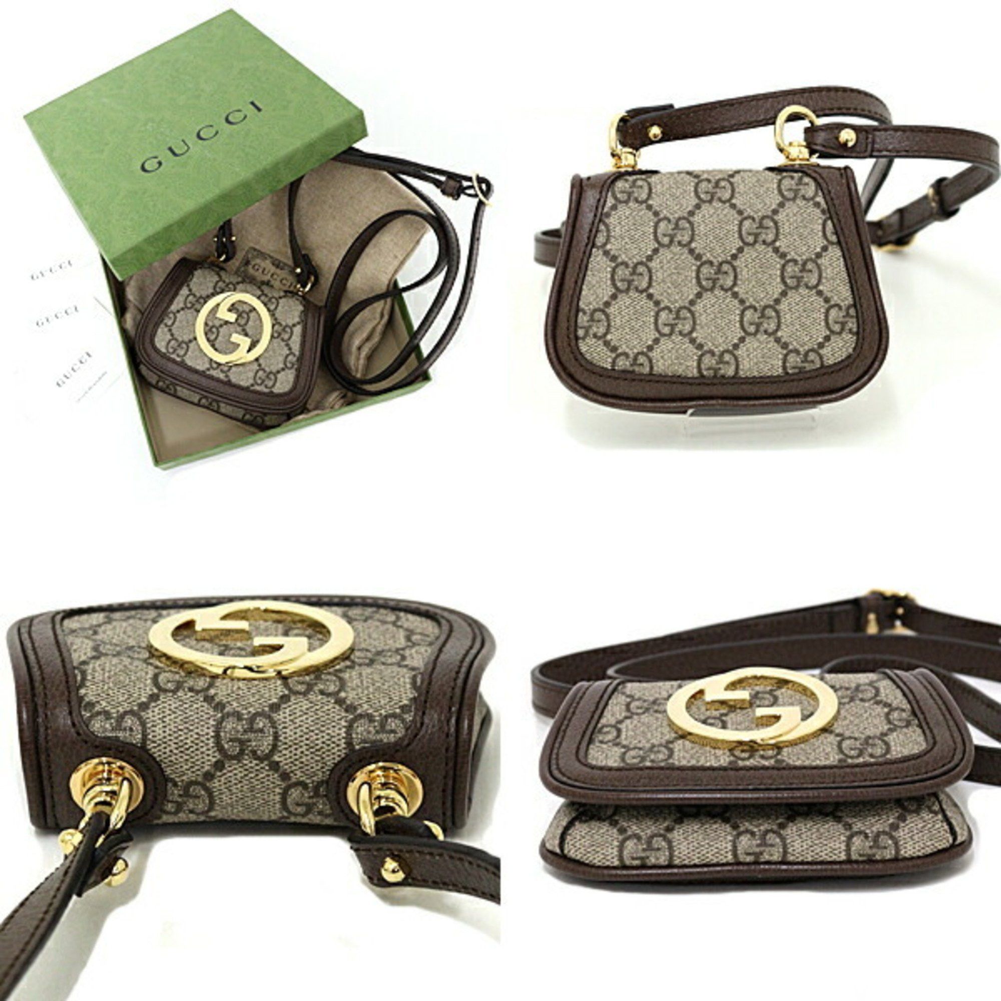 Gucci GUCCI Blondie Card Case Wallet GG Supreme Canvas Shoulder Bag 698635 Beige/Ebony Size ONE SIZE - 2 Thumbnail