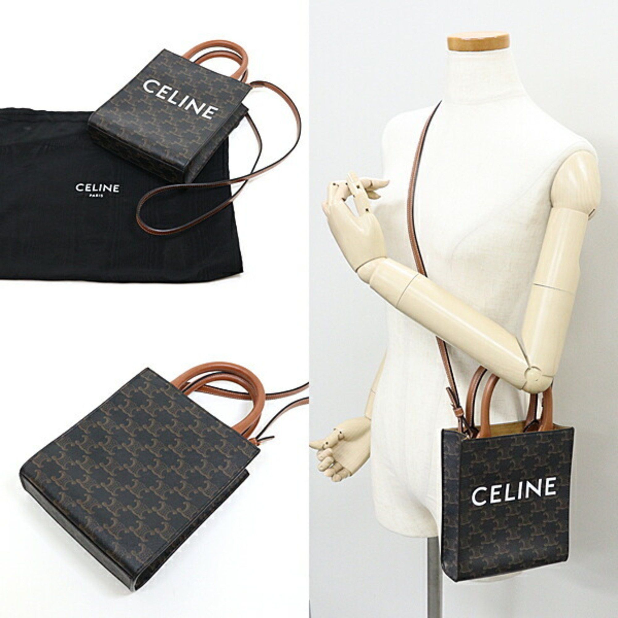 Celine CELINE Mini Vertical Triomphe Canvas 194372 Shoulder Bag Calfskin Size ONE SIZE - 2 Thumbnail