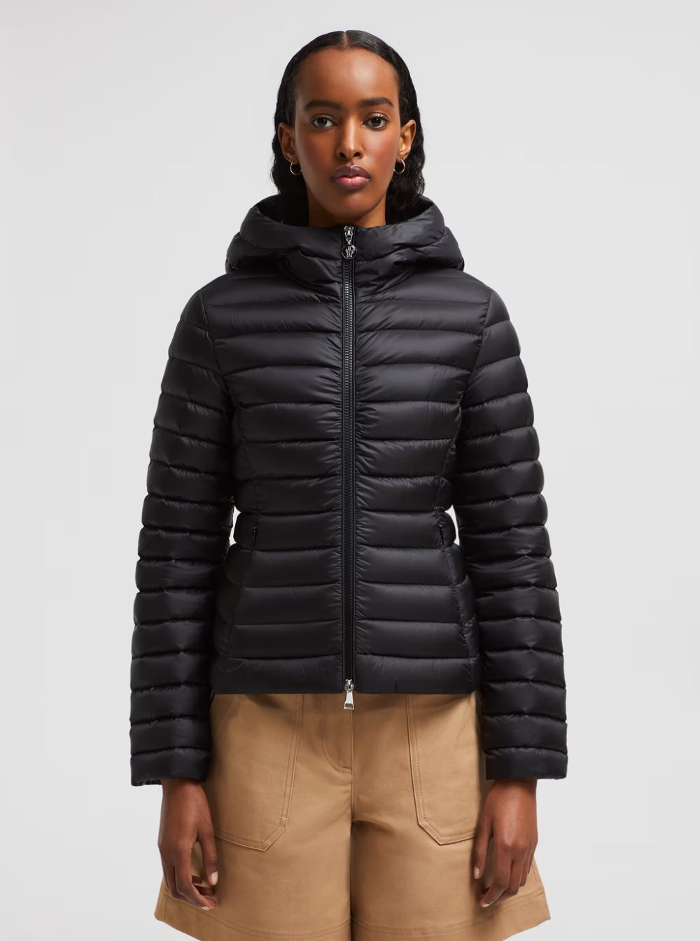 Moncler 'Ige' Black Down Jacket with Logo Patch on the Sleeve in Tech Fabric Woman Size XS / US 0-2 / IT 36-38 - 4 Thumbnail