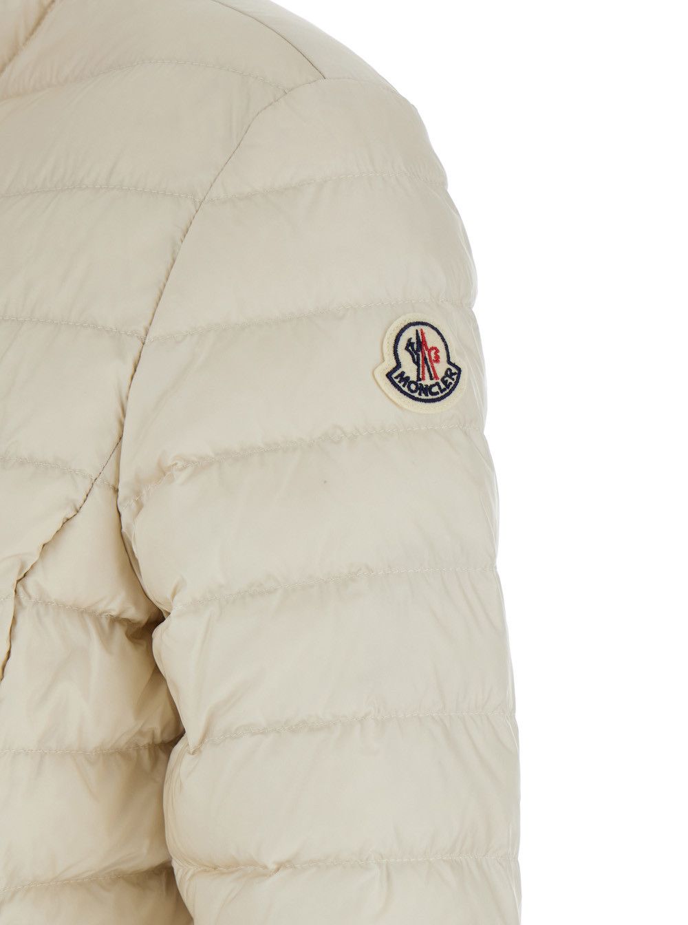Moncler 'Igelle' White Down Jacket with Logo Plaque on the Zip Puller and Logo Patch on the Sleeve in Tech Fabric Woman Size M / US 6-8 / IT 42-44 - 3 Thumbnail