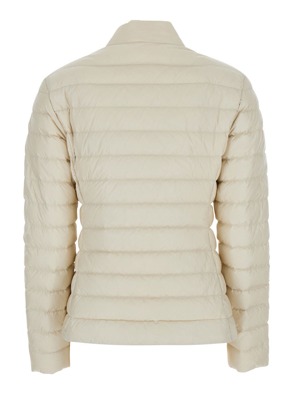 Moncler 'Igelle' White Down Jacket with Logo Plaque on the Zip Puller and Logo Patch on the Sleeve in Tech Fabric Woman Size M / US 6-8 / IT 42-44 - 2 Thumbnail