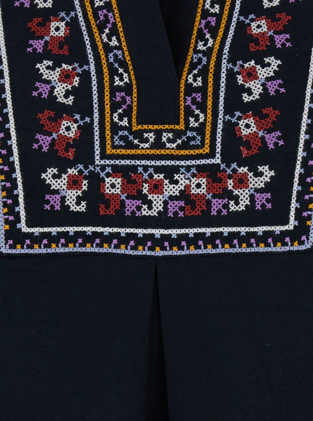 ba&sh 'Caloe' Blue Blouse with Round Neck and All-Over Embroidery in Cotton and Linen Blend Woman Size S / US 4 / IT 40 - 3 Thumbnail