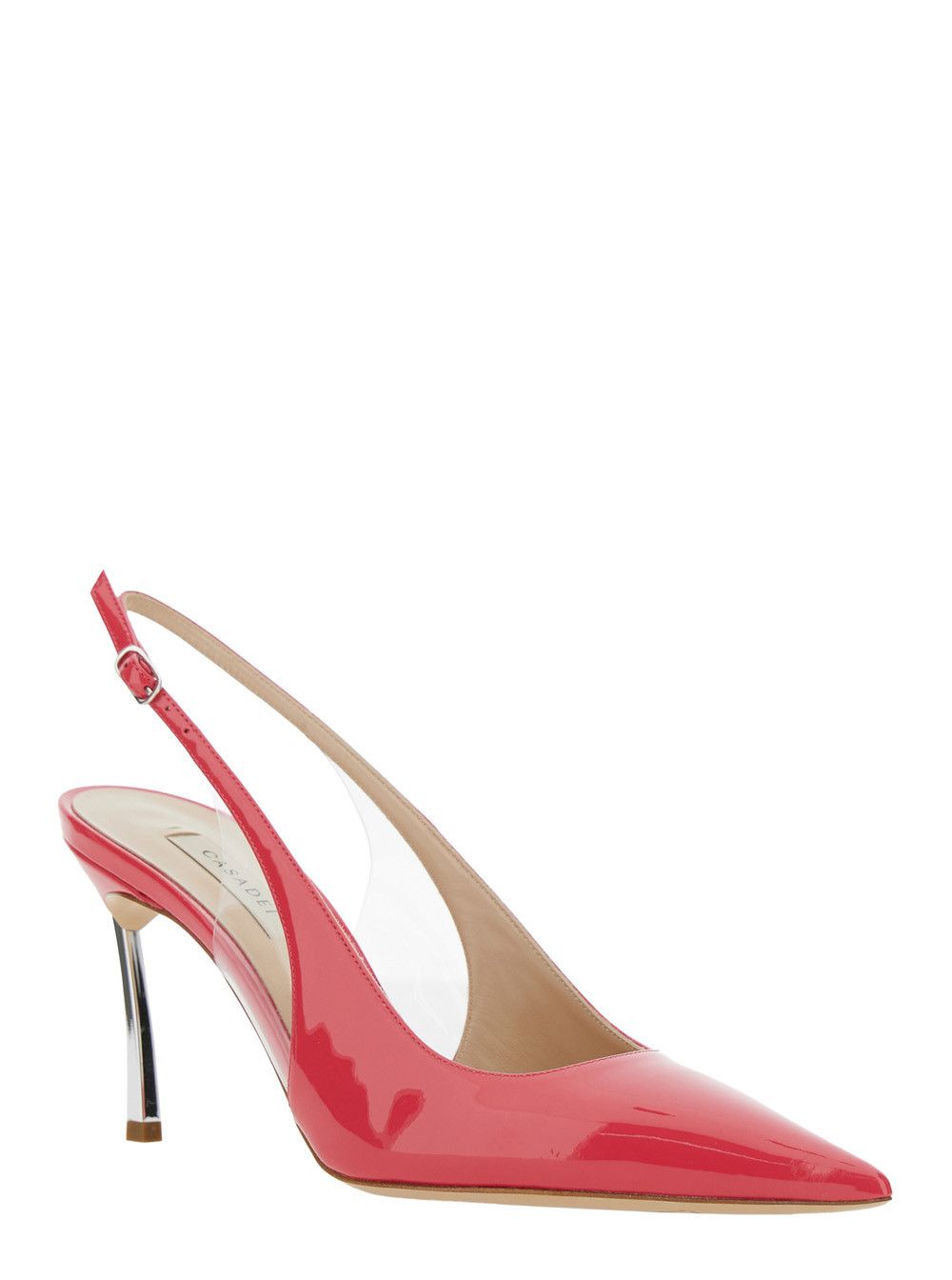 Casadei 'Superblade Tiffany' Pink Slingback Pumps with High Heel in Patent Leather Woman Size US 7 / IT 37 - 2 Thumbnail