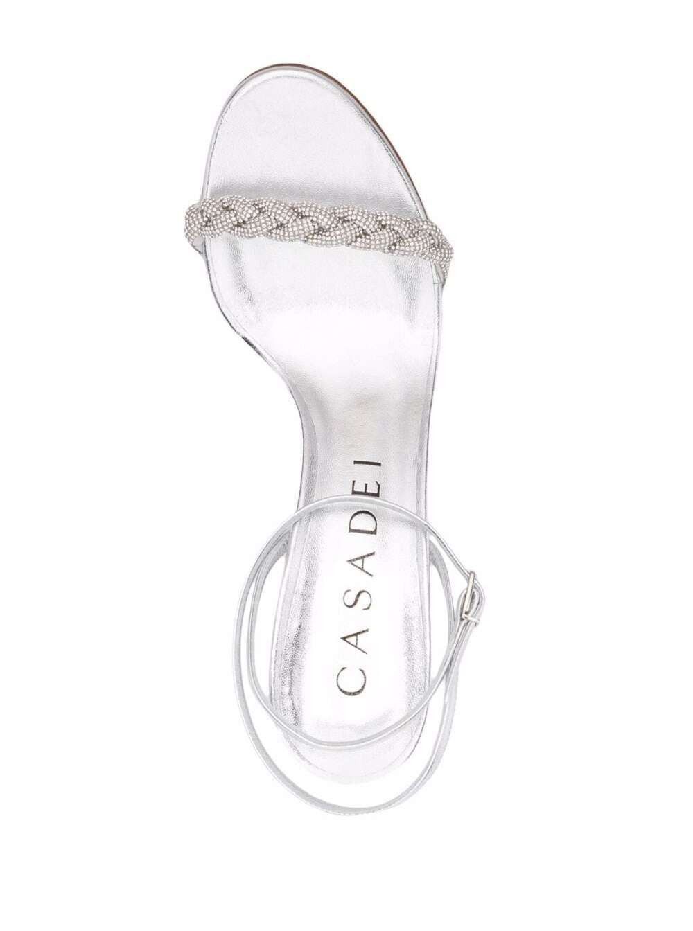 Casadei Venezia Blade Silver Leather Sandals Size US 6 / IT 36 - 4 Thumbnail