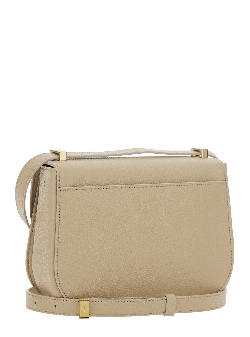 Salvatore Ferragamo Beige Crossbody bag with Gancini Metallic Detail on Front in Grained Leather for Women Size ONE SIZE - 3 Thumbnail