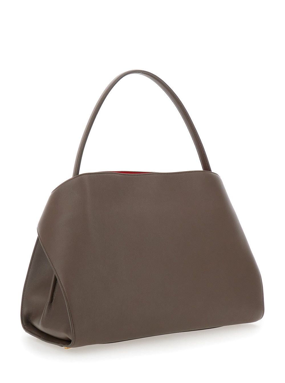 Salvatore Ferragamo 'Hug' Grey Shoulder Bag with Logo Printed on Front in Leather Woman Size ONE SIZE - 3 Thumbnail