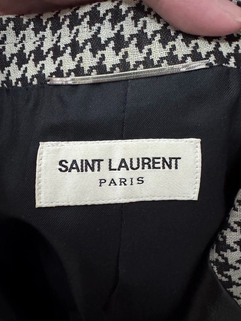 Saint Laurent Paris Saint Laurent Houndstooth Blazer With Leather Collar-dmc Size US L / EU 52-54 / 3 - 6 Thumbnail