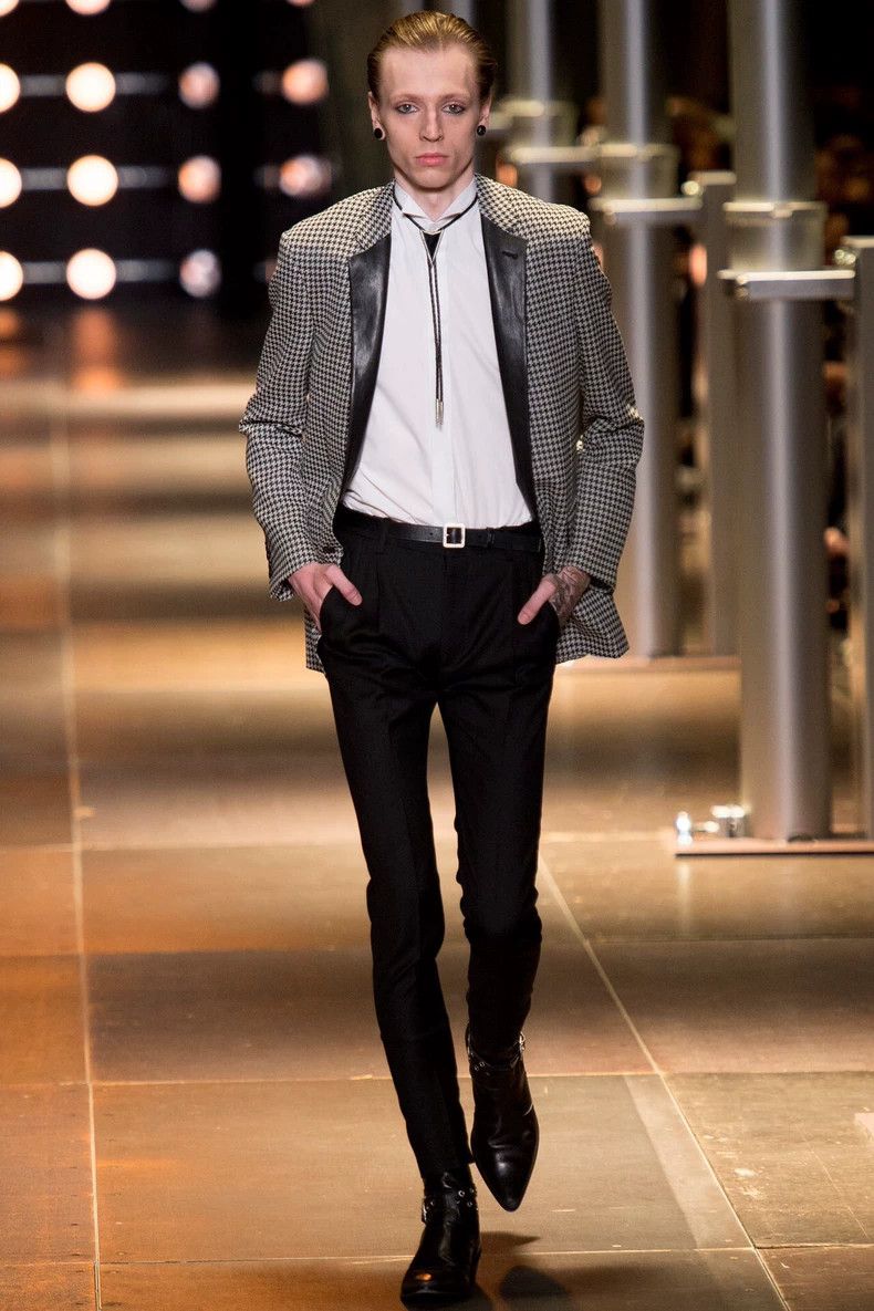 Saint Laurent Paris Saint Laurent Houndstooth Blazer With Leather Collar-dmc Size US L / EU 52-54 / 3 - 9 Thumbnail