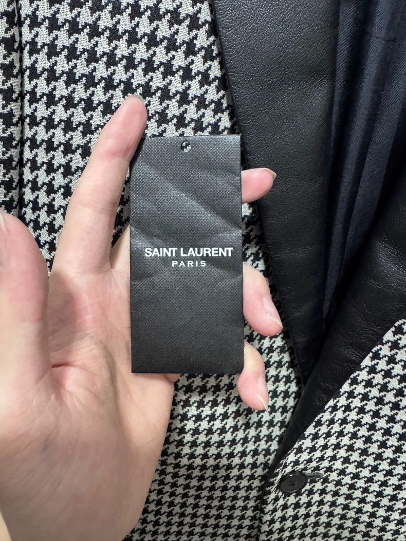 Saint Laurent Paris Saint Laurent Houndstooth Blazer With Leather Collar-dmc Size US L / EU 52-54 / 3 - 4 Thumbnail