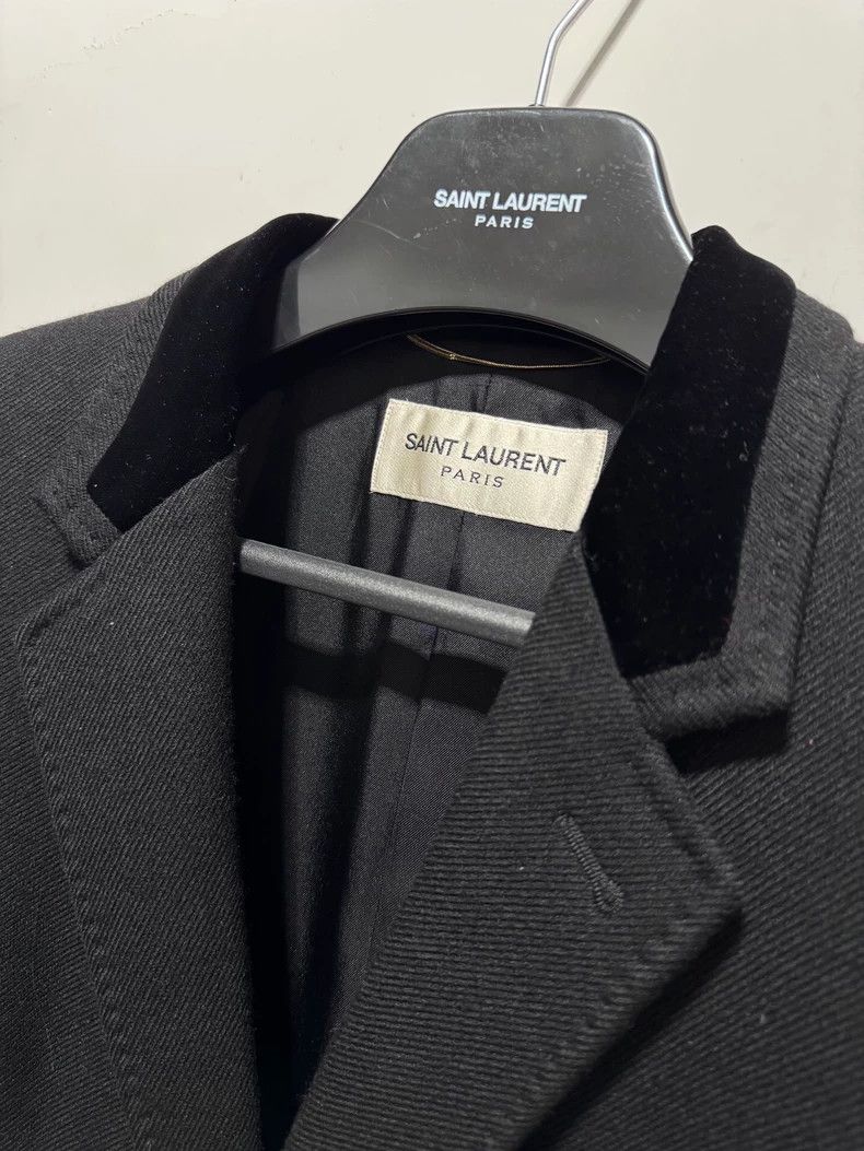 Saint Laurent Paris Saint Laurent Black Velvet Wool Overcoat-dmc Size US L / EU 52-54 / 3 - 4 Thumbnail