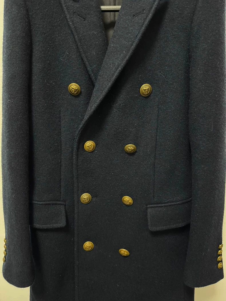 Saint Laurent Paris Saint Laurent Double-Breasted Navy Coat-dmc Size US L / EU 52-54 / 3 - 3 Thumbnail