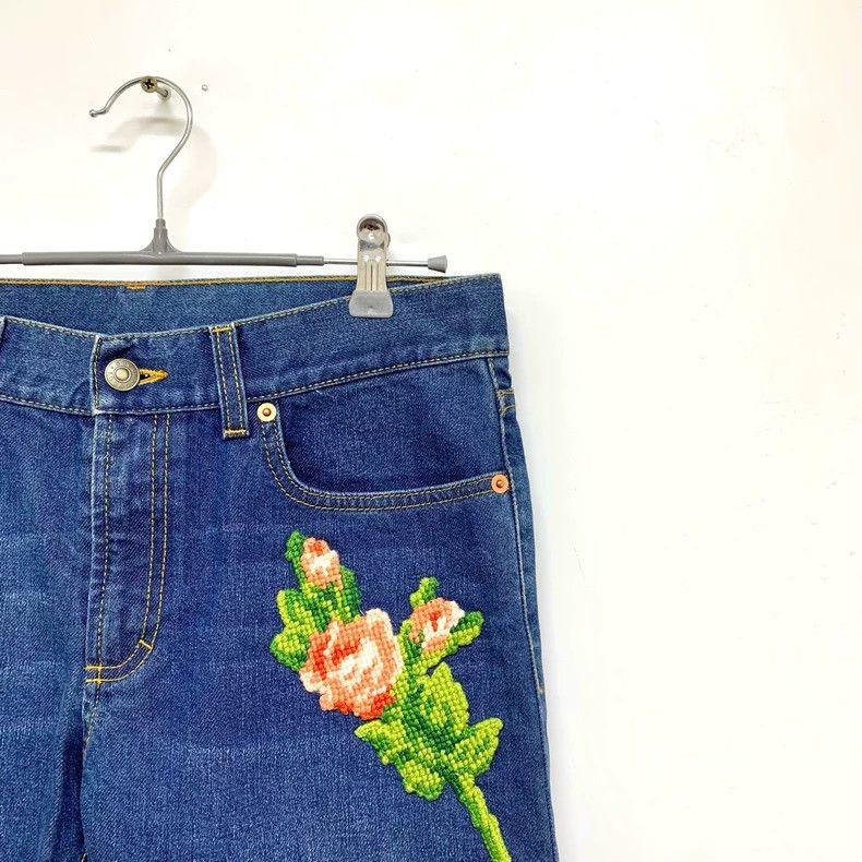 Gucci Gucci Embroidered Tiger Head Denim Pants-dmc Size US 27 - 5 Thumbnail