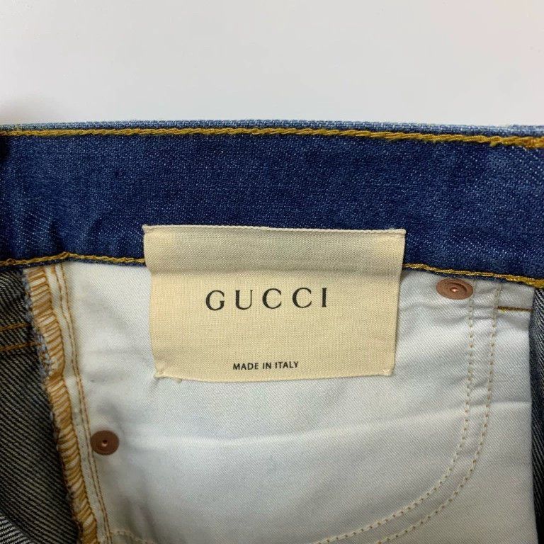 Gucci Gucci Embroidered Tiger Head Denim Pants-dmc Size US 27 - 2 Thumbnail