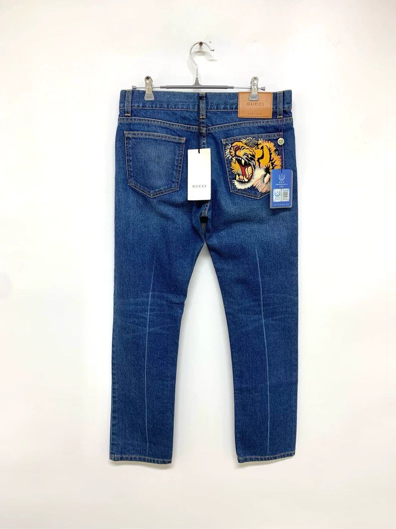 Gucci Gucci Embroidered Tiger Head Denim Pants-dmc Size US 27 - 7 Thumbnail