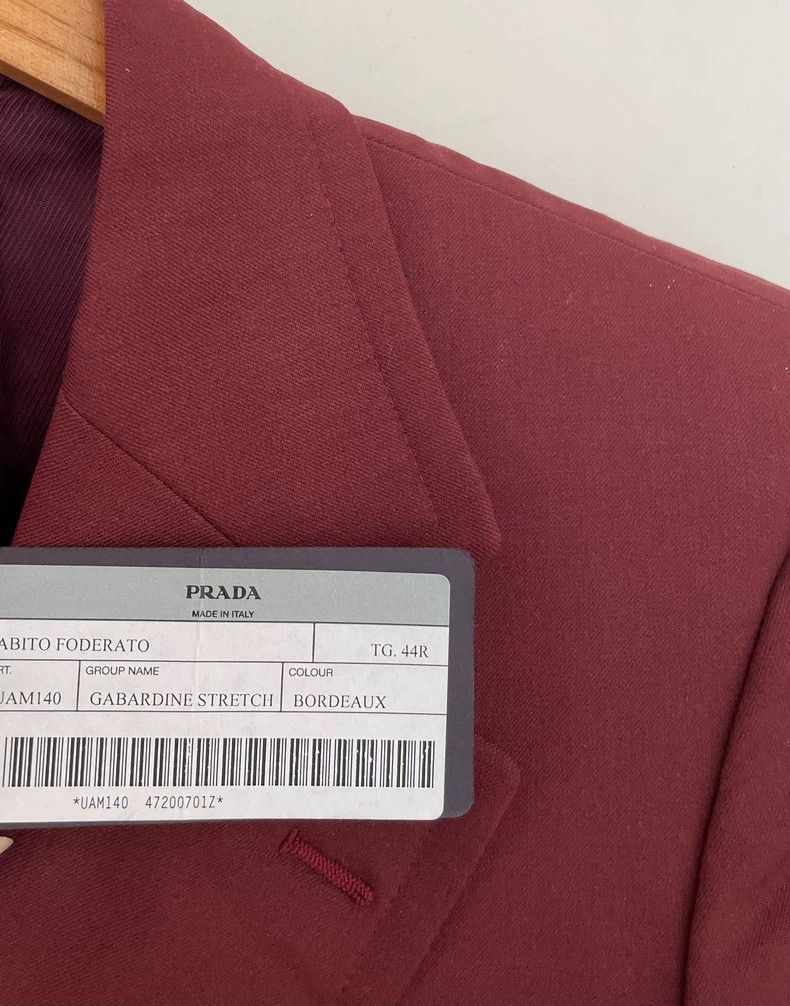 Prada Prada Men's Burgundy One-Button Wool Blazer-dmc Size US M / EU 48-50 / 2 - 6 Thumbnail