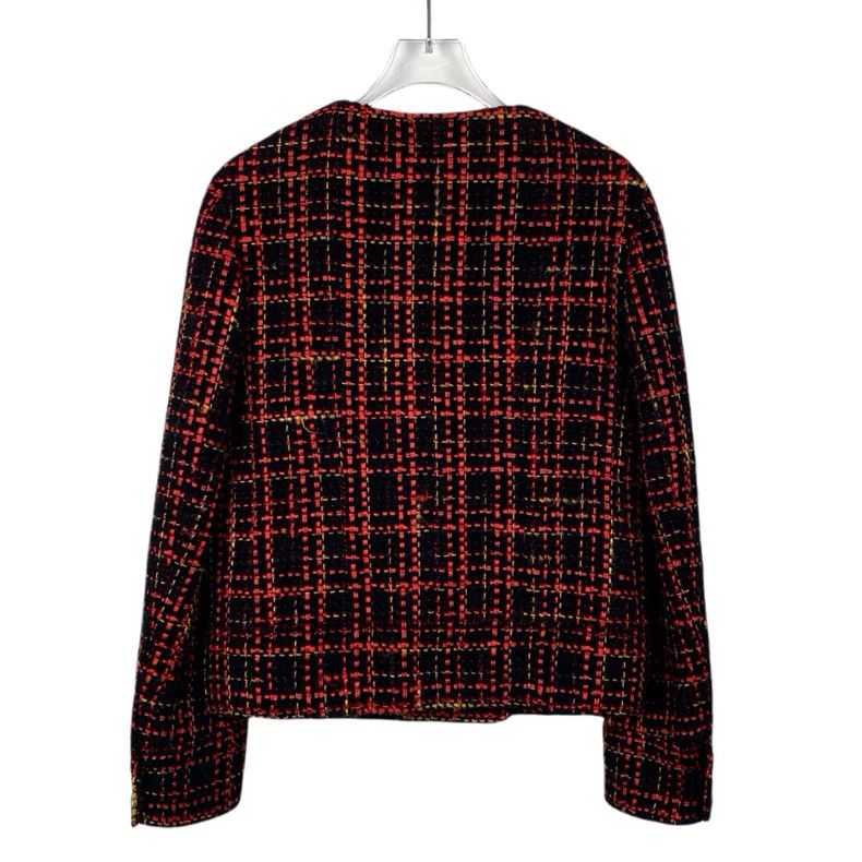 Chanel Red and Black Chanel Round Neck Jacket-dmc Size US XXS / EU 40 - 2 Thumbnail