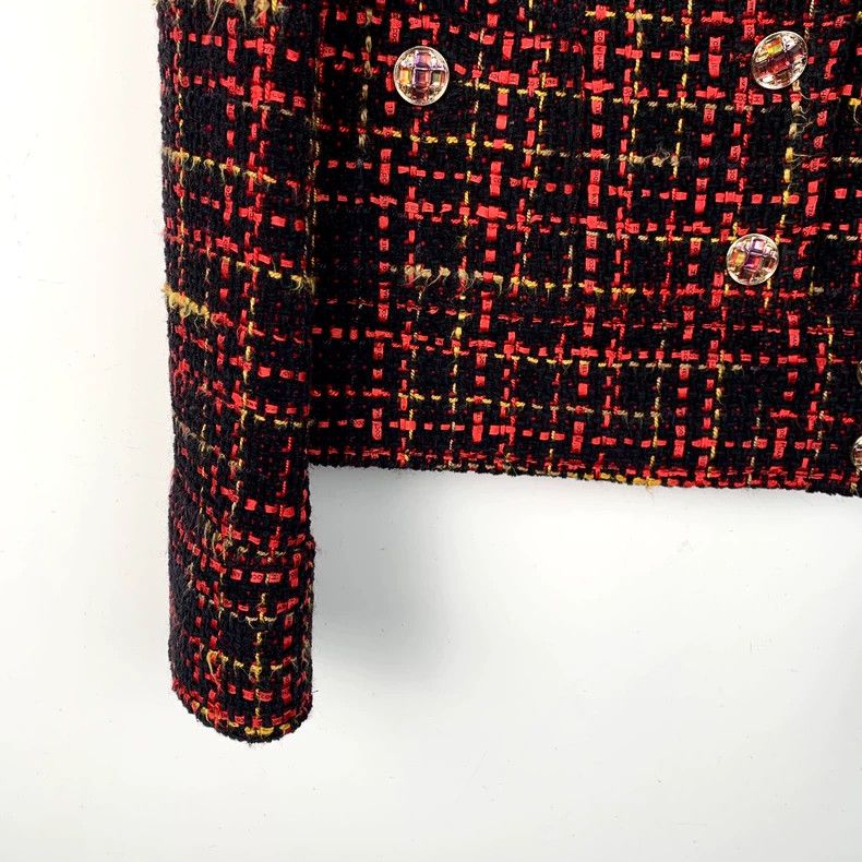 Chanel Red and Black Chanel Round Neck Jacket-dmc Size US XXS / EU 40 - 4 Thumbnail