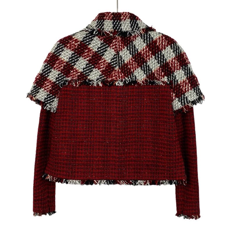 Chanel Chanel Red Plaid Tweed Jacket-dmc Size US XS / EU 42 / 0 - 2 Thumbnail