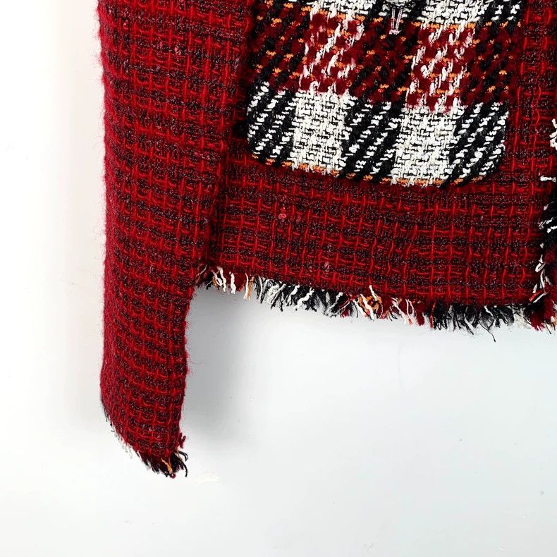 Chanel Chanel Red Plaid Tweed Jacket-dmc Size US XS / EU 42 / 0 - 4 Thumbnail