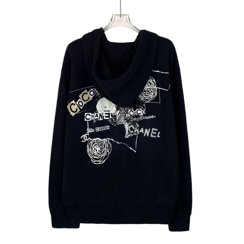 Chanel Black Floral Print Zip Hoodie-dmc Size US XL / EU 56 / 4 - 2 Thumbnail