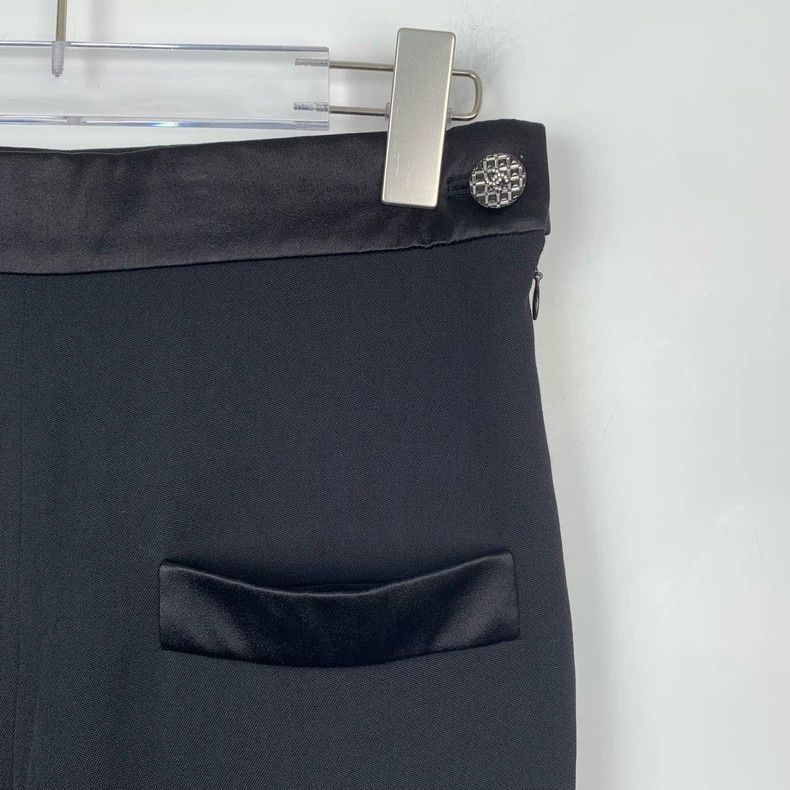 Chanel Chanel Black Wool Silk Straight Pants-dmc Size US 38 / EU 54 - 3 Thumbnail
