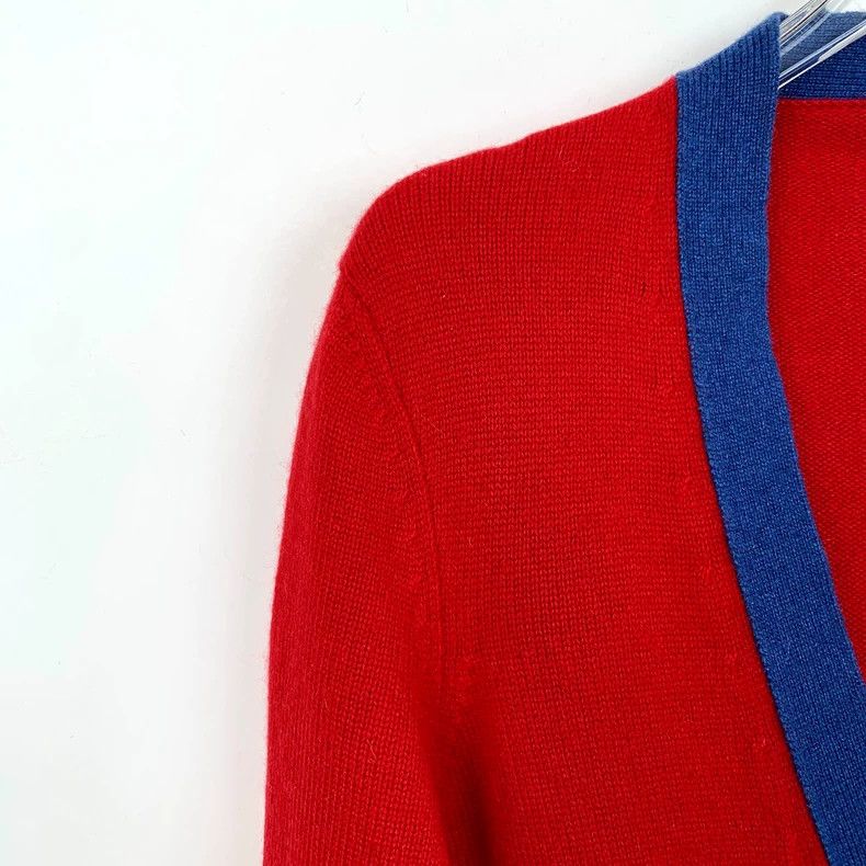 Chanel Red Cashmere V-Neck Knit Cardigan-dmc Size US L / EU 52-54 / 3 - 3 Thumbnail