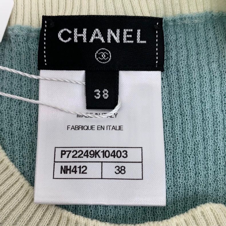 Chanel Chanel Blue Logo Pine Knit Top-dmc Size US S / EU 44-46 / 1 - 6 Thumbnail