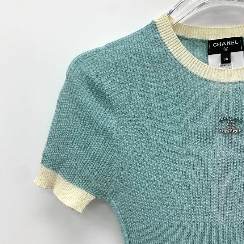 Chanel Chanel Blue Logo Pine Knit Top-dmc Size US S / EU 44-46 / 1 - 3 Thumbnail