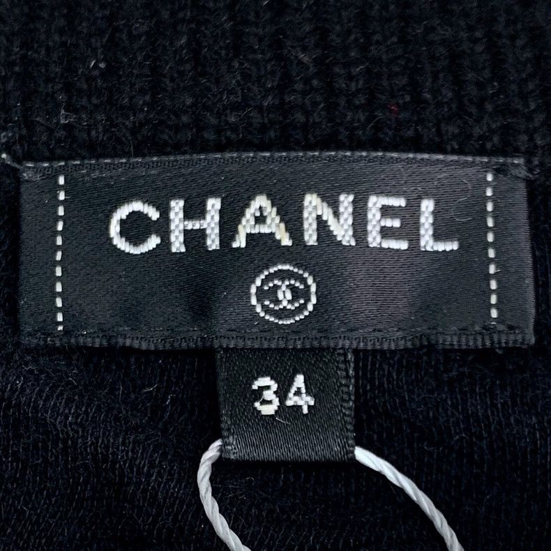 Chanel Chanel Black Tweed Jacket with CC Logo-dmc Size US XXS / EU 40 - 6 Thumbnail